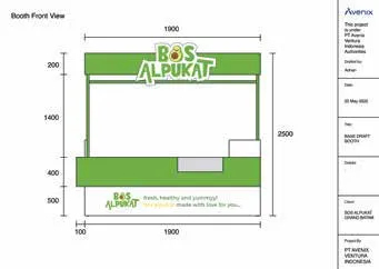 2D front elevation of the kiosk booth