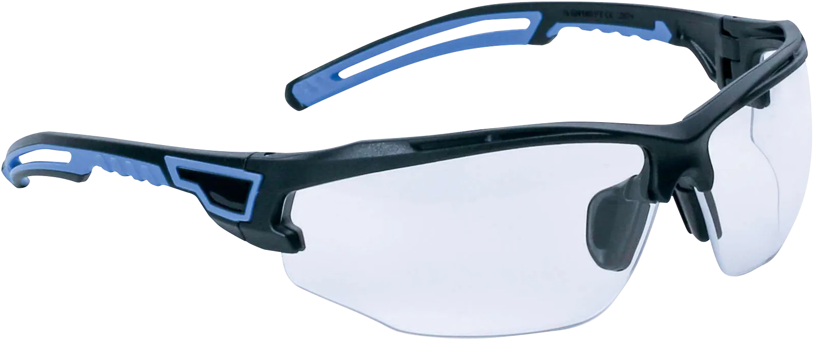 Kacamata safety Delta Plus AS02 (ASO2) lensa clear, frame hitam/biru