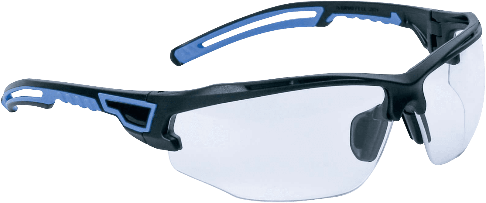 Kacamata safety Delta Plus AS02 (ASO2) lensa clear, frame hitam/biru