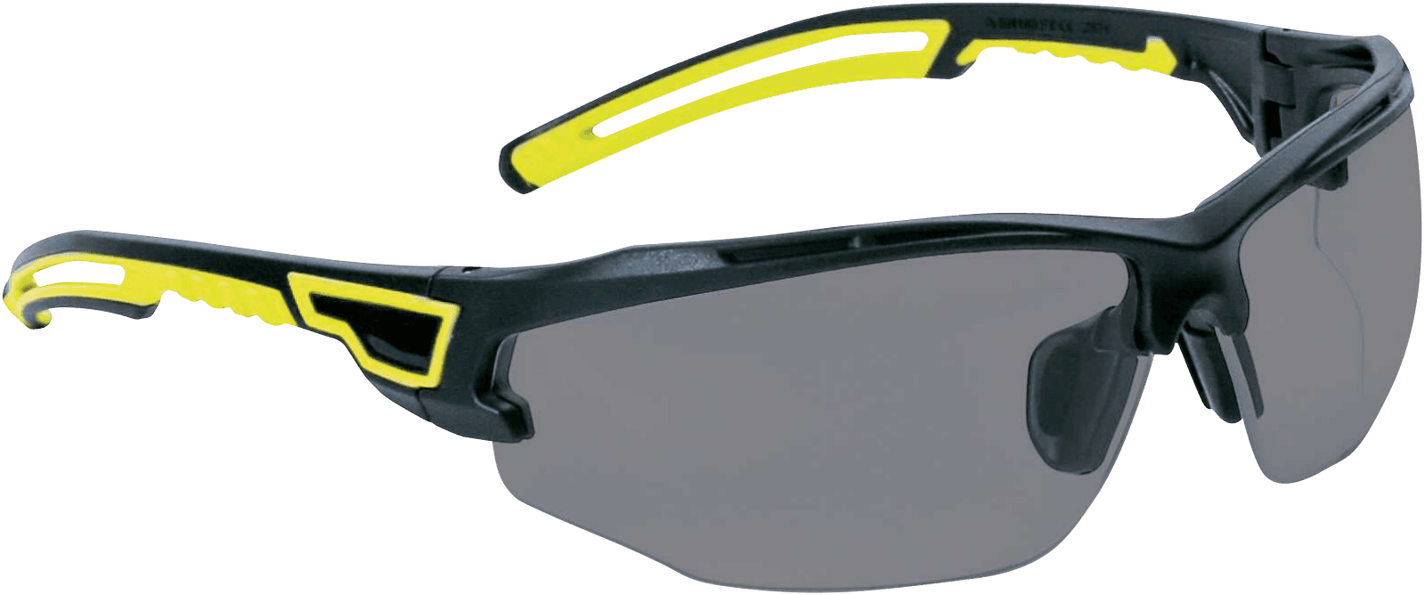 Kacamata safety Delta Plus AS02 (ASO2) lensa smoke, frame hitam/kuning