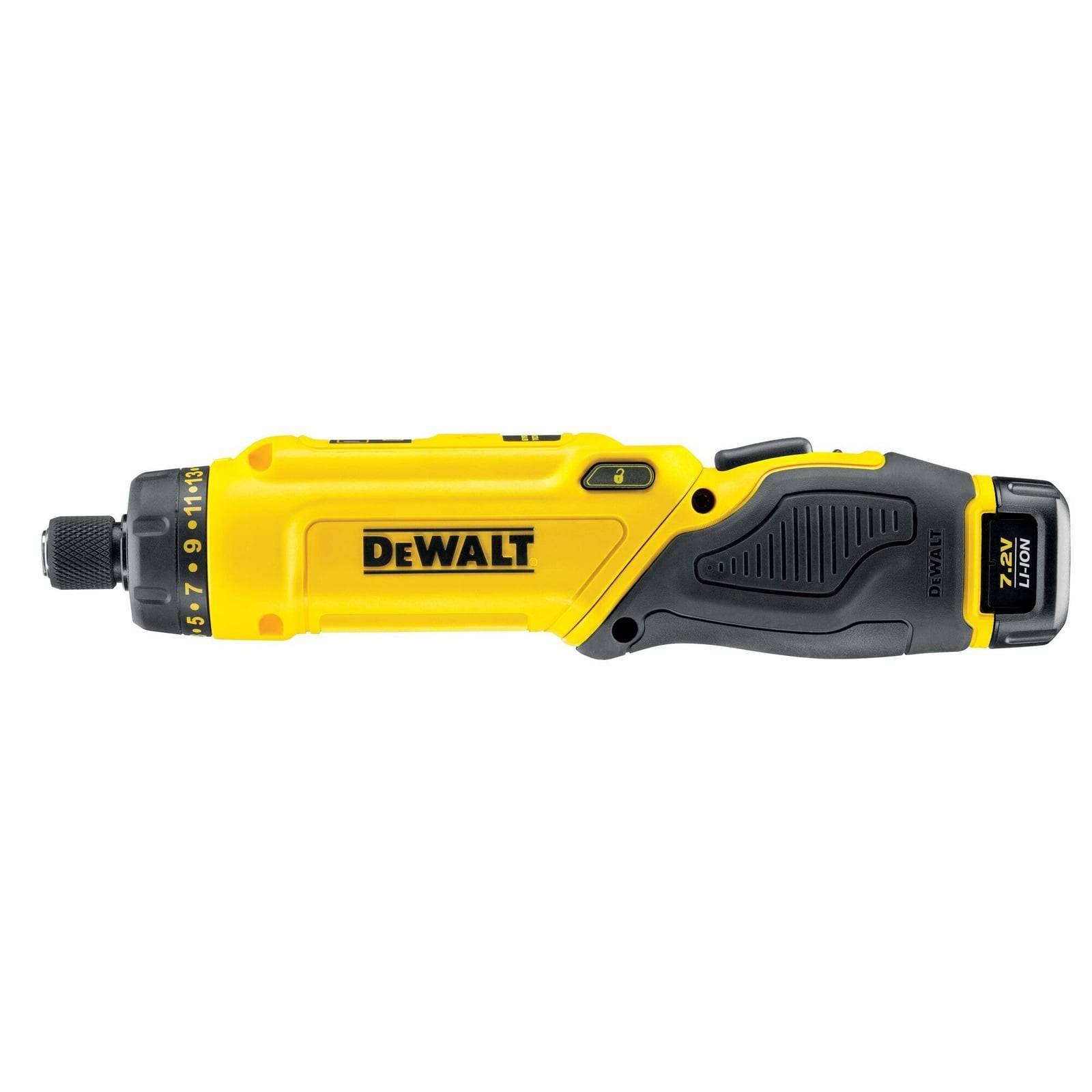 Obeng cordless DeWALT DCF680 — tampak samping