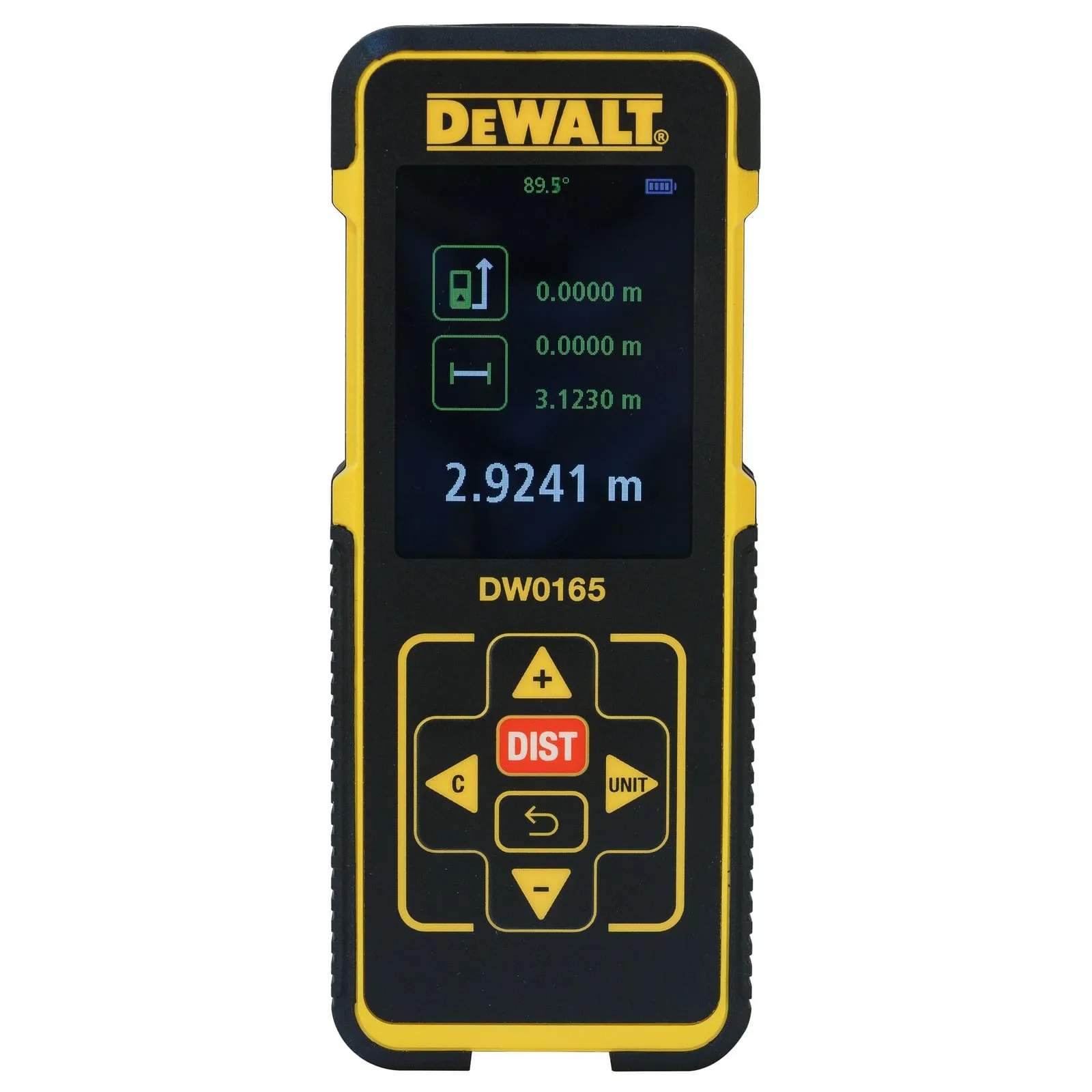 Pengukur jarak laser DeWALT DW0165 50 m — layar warna