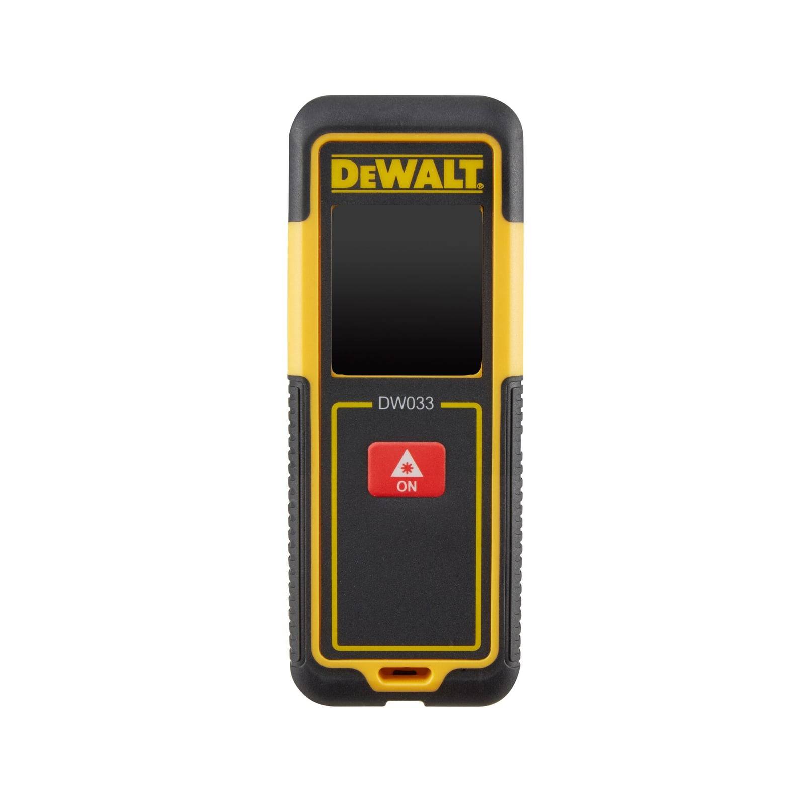 Pengukur jarak laser DeWALT DW033 — tampak depan