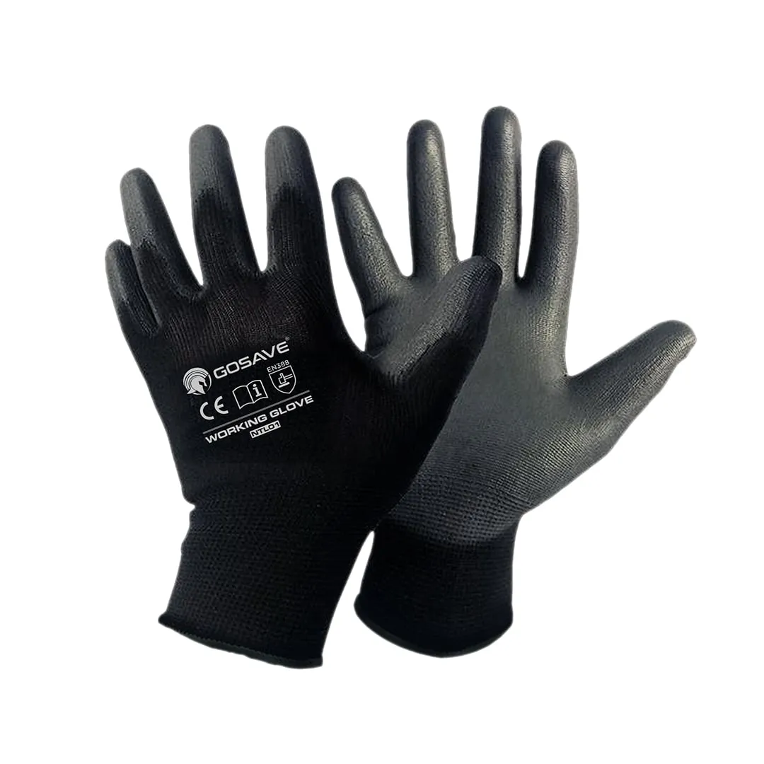 Pair of GoSave Bleach 650 black coated work gloves