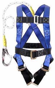 Full body harness GoSave FBH Eco biru dengan lanyard single big hook