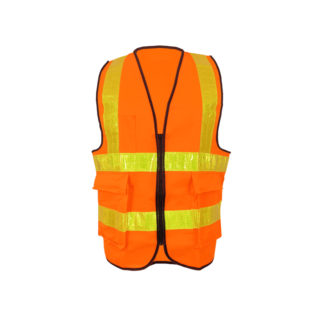 Rompi safety GoSave 4Line Mechanic oranye dengan zipper