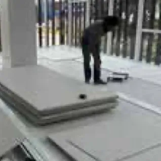 Gypsum board installation indoors