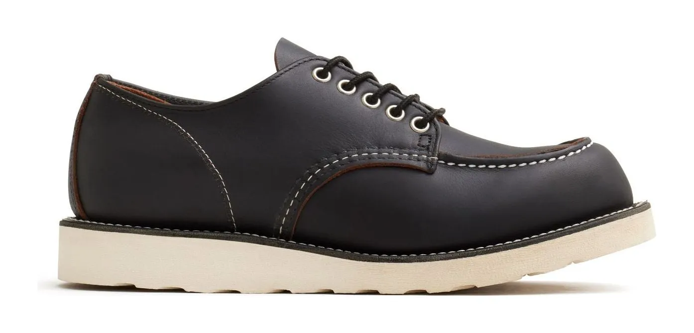 Sepatu Red Wing Shop Moc Oxford #8090 kulit Black Prairie