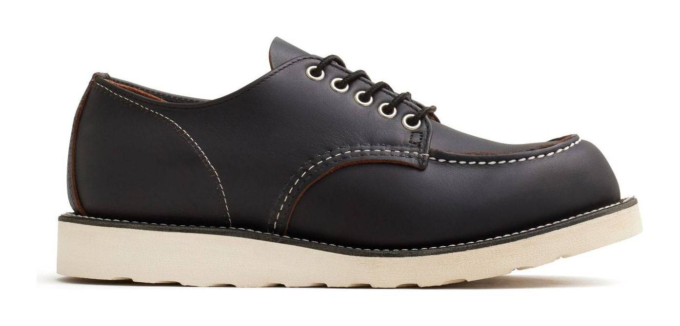 Sepatu Red Wing Shop Moc Oxford #8090 kulit Black Prairie