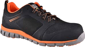 Sepatu safety Safety Jogger Works hitam dengan sol oranye