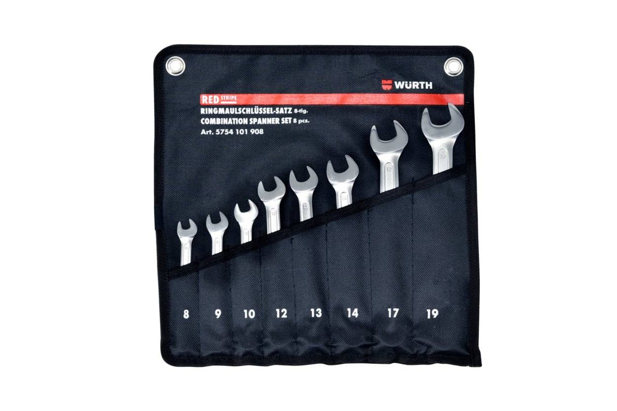Set kunci kombinasi Würth RED STRIPE 8 pcs dalam kantong gulung, art. 5754101908