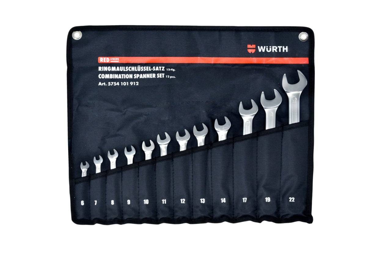 Set kunci kombinasi Würth RED STRIPE 12 pcs dalam kantong gulung, art. 5754101912