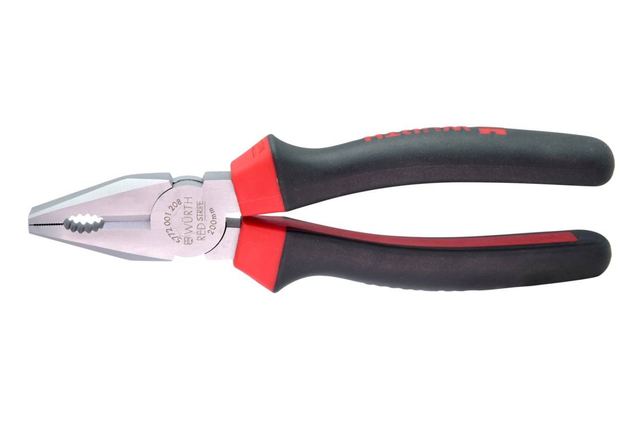 Tang kombinasi Würth RED STRIPE — gagang 2 komponen, art. 5772001208