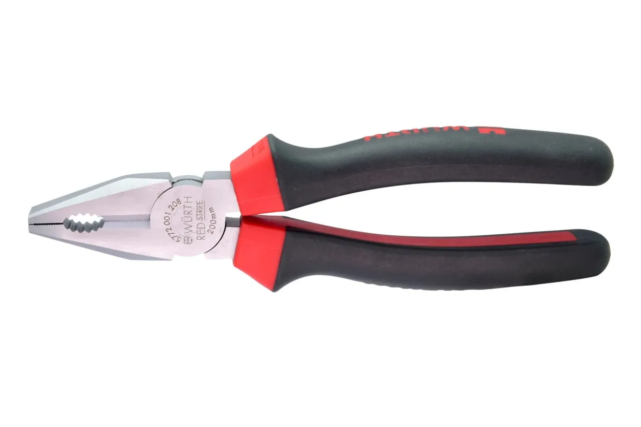 Tang kombinasi Würth RED STRIPE — gagang 2 komponen, art. 5772001208